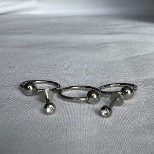 Cartilage Surgical Steel Earring Set—NWOT